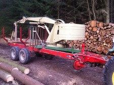 Rückewagen mit Kran Holzrückewagen Eigenbau Pendeltandem-Achse Auflaufbremse