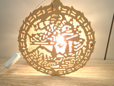 leuchtendes Holz Fensterbild Asia Fantasie Netzanschluss Ø 26 cm