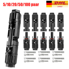 5/10/20/100 Paar Solarstecker Solar Buchse + Stecker Kupplung Kabel 2,5 - 6 mm²