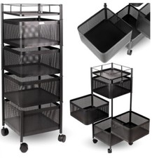 Rollwagen mit 4 schwenkbaren Ebenen 30x30x78 cm