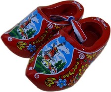 2er Set Deko Holland Clogs rot
