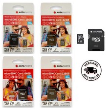 Micro SD Speicherkarte AgfaPhoto bis 100MB/s 16GB 32GB 64GB 128GB SD Adapter