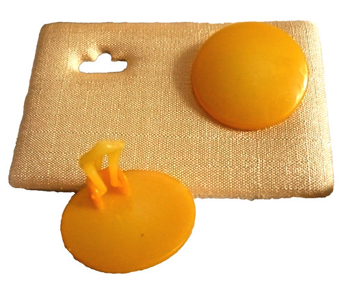 Ohr clips rund gelb - rund, ohne