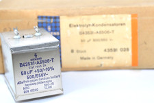 Vintage Electrolytic Capacitor Siemens B43531 Elyt rauh IA, 50 µF / 500 V-, NOS