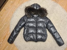 Duvetica Daunenjacke mit abnehmbarem Echt-Pelz, Gr. 48, antrazit, Wie Neu