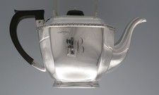 Art Deco Teekanne - Monogramm "B" - versilbert - Glasgow m 1920 - #1043