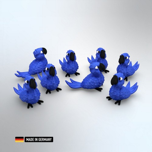 Papagei tierfigur blau - tierfigur,
