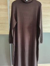 Langes S.Oliver Strickkleid 44 Braun Viskose weich warm Rollkragen Schlitze Neu