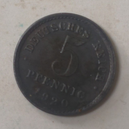 Deutsches reich pfennig 1920 - reich, 5