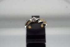 ?Solitärring,Damenring,Ring,14 Karat Gelbgold, 0,15 ct. Brillant,Diamant,585er