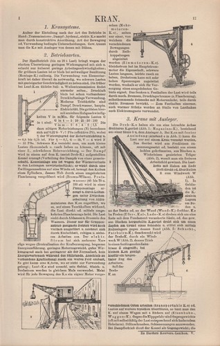 Lithografie 1905 kran krane - 1905:,