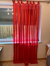 Vorhang Gardine 2 Stores rot mit Schlaufen