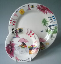 Gien France ROUTE DES INDES  1  Speiseteller + 1 Brotteller/ Cocktailteller NEU