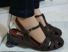 Franco Bonoldi Alta Moda Gr.40 Choco Braun Echt Leder Retro Look Neuwertig