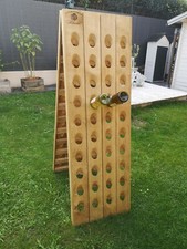 ORIGINAL Champagner Rätselregal Eiche f. 80 Weinflaschen + 2 Brandings / A-Rahmen