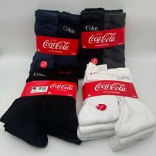 Coca-Cola Socken Fanartikel 8 Paar verschiedene Farben gemischt schwarz weiß NEU
