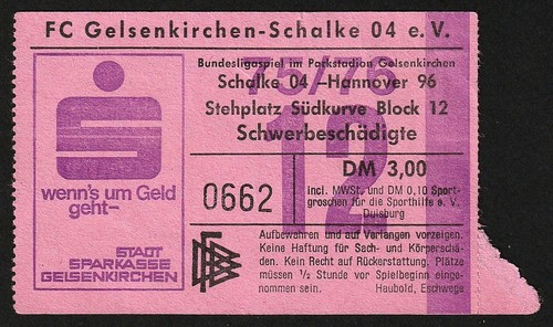 Ticket 1975 fc - fc, schalke
