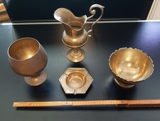 Messing Konvolut Vase Kelch Becher Aschenbecher Schale Krug Kanne