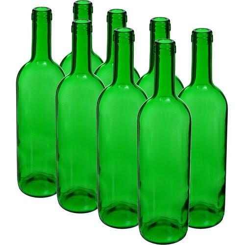 8stk weinflasche 75l - 0,75l, grün