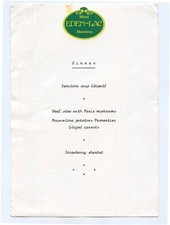 Hotel Eden au Lac Dinner Menu