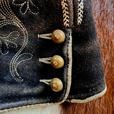 Alte kurze Hirschlederhose Trachten Lederhose Säcklerarbeit Oktoberfest Wasen