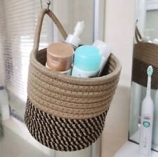 Set 2 Stk Aufbewahrungskorb aus Baumwollseil – Beige & Schwarz