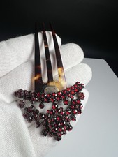 Antik Schmuck Haarforke Granat