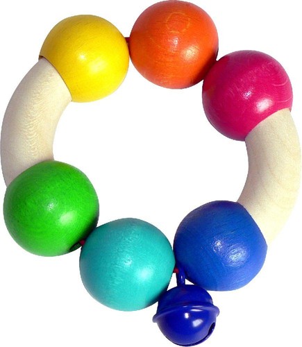Rassel regenbogen 100x30x80mm - rassel,