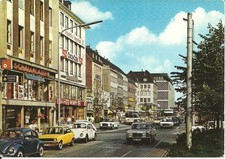AK Krefeld - Ostwall, Schallplattengeschäft, Coca-Cola-Werbung, Autos - ca. 1970