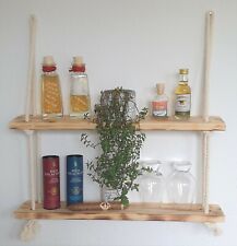 2er Paletten Regal Hängeregal Holzregal Board Wandregal Gewürze Blumen geflammt