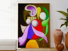 Pablo Picasso Frau mit Blumendruck, modern abstrakt minimalistisch Kunst Poster
