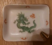 Aschenbecher Meißner Handmalerei Drache Graf Von Henneberg Porzellan Goldrand