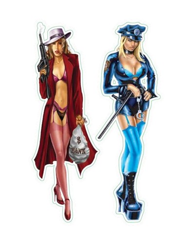 Aufkleber set pin girl - aufkleber,