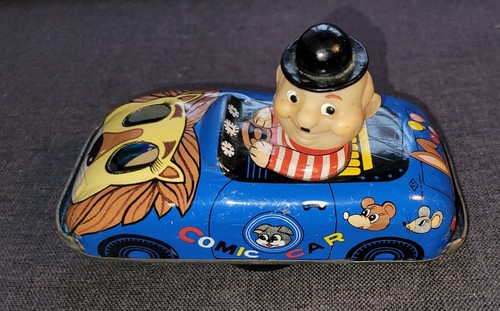 Tin toy comic - car", takatoku