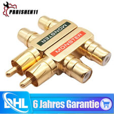 Cinch Splitter Adapter Cinch Verteiler 1 auf 2 90° rechtwinkliger Cinch Stecker