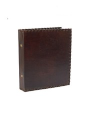 A-Minus-Ware Indien Klassik Aktenordner 2 Ring DIN A5 Echtleder Handmade Prägung