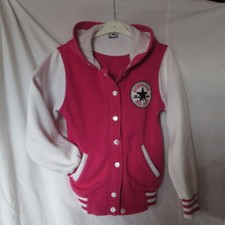 CONVERSE ALL STAR Chuck Taylor SWEAT Jacke Kapuze pink weiß Gr. M wie neu 