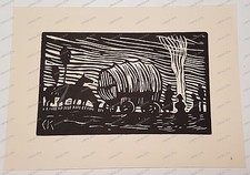 Erwin-Krumm-Original-Holzschnitt-Graphik-Zigeunerwagen-Elzach-1
