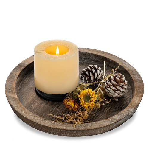 Holztablett rund deko - holztablett,