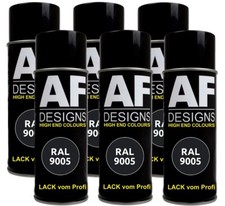 6x RAL Lackspray Autolack Sprühdose Spraydose Schwarz RAL9005 TIEFSCHWARZ glänze