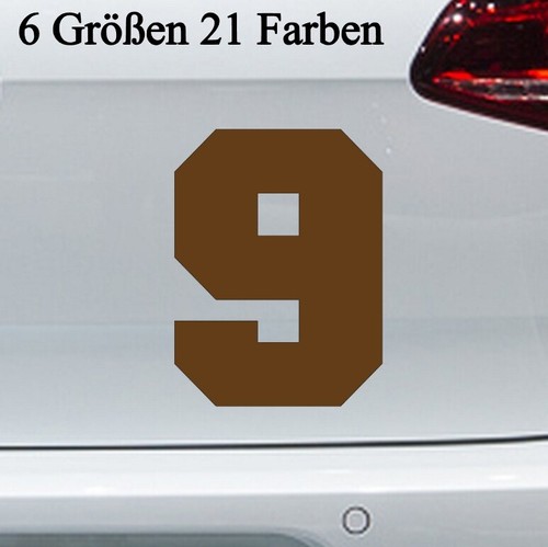 Trikot zahlenaufkleber neun - 9,
