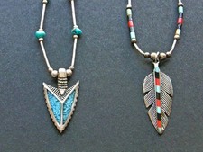 Indianerschmuck Ketten Liquid Silber 925 Pfeil + Feder