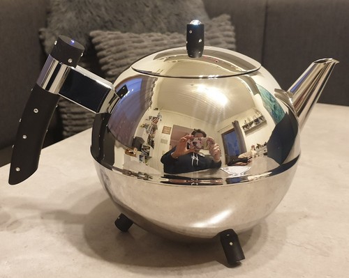 Teekanne edelstahl rund design - teekanne,