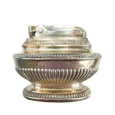 Ronson Benzin Tischfeuerzeug Silber versilbert defekt Bastler X-2744