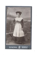 CDV Foto Feine Dame in Tracht - Miesbach 1900er