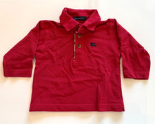 Baby Jungen Burberry Langarm Polo Shirt Baumwolle Gr. 6M Rot
