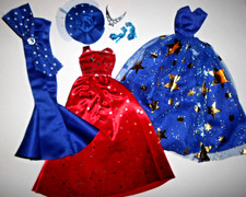 %***Wunderschöne Barbie Prinzessinnen Kleider*Krone*Hut*Schuhe*Ballkleider**%