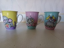 3 Kaffeetassen / -humpen mit lustigem Elefanten Motiv