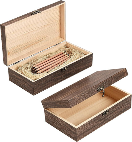 Stück holzkiste mit deckel - mit,