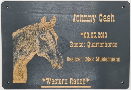 Stalltafel boxenschild pferd - boxenschild,
